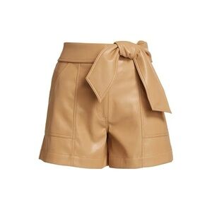NWT Jonathan Simkhai Wo Mari Vegan Leather Shorts with tie